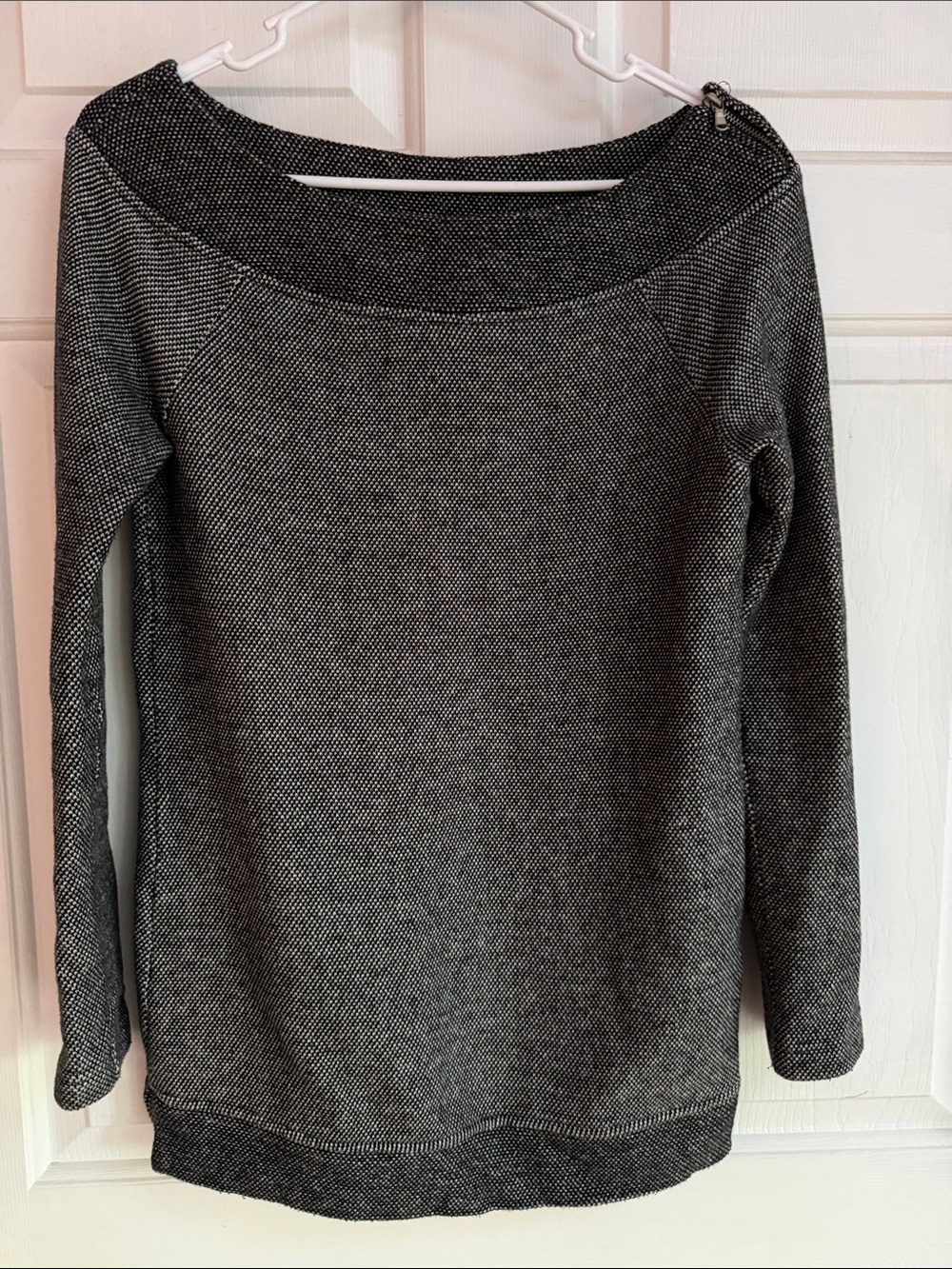 LOFT Black & White Heather Boat Neck Tunic